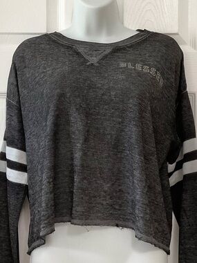 Cropped Sweatshirt with Stripes